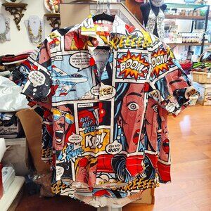 OPPO SUITS COMIC SHIRT COTTON CAMP SHIRT UNISEX